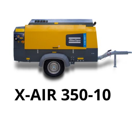フルロード 2300 Rpm ポータブルコンプレッサー X-AIR 350-10 1 G1 1 2 エグゾーストバルブを搭載 最大の信頼性と多用性のある産業用のために設計