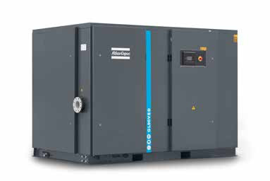 アトラス・コプコ 90 kW オイル注入回転螺旋式空気圧縮機 グレー