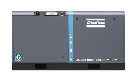 LRP 1000 VSD+ モーター AC 真空ポンプ、寸法 1950x810x1020 MM、FAD 1050 立方メートル/時 (乾燥) 1140 立方メートル/時 (湿潤)
