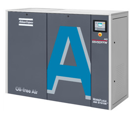 オイルフリーアトラススクリューエアコンプレッサー 15kw AQ 15 VSD 水注入