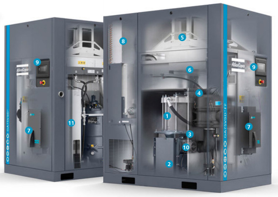 GA 75L VSD+ アトラス スクロール 空気圧縮機 75kw 油注入